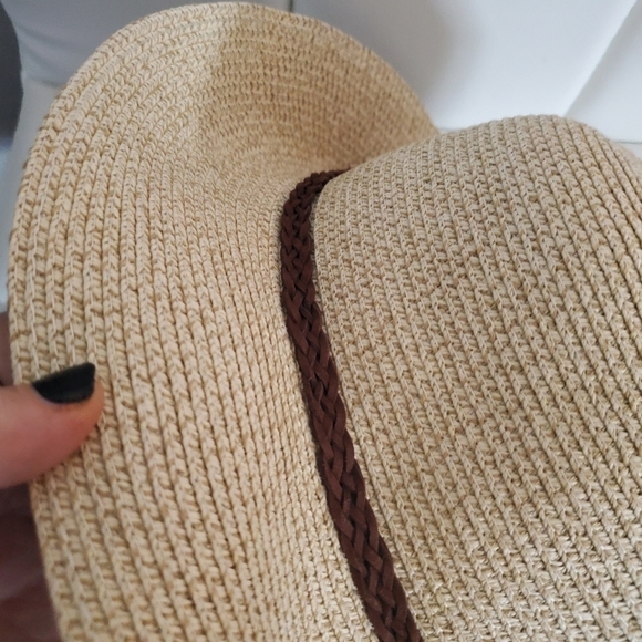 BEACH Style Hat with Brown Braided Detail - Picture 2 of 5